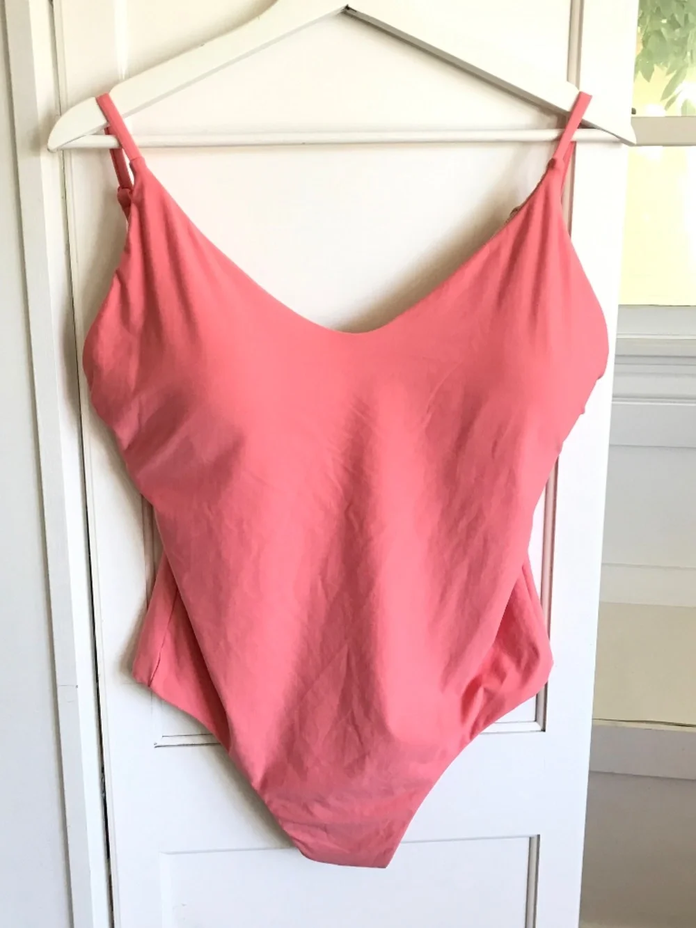 J CREW Swimsuit V-Neck Ruched Back One Piece Coral Pink Plus Size 16 NWT